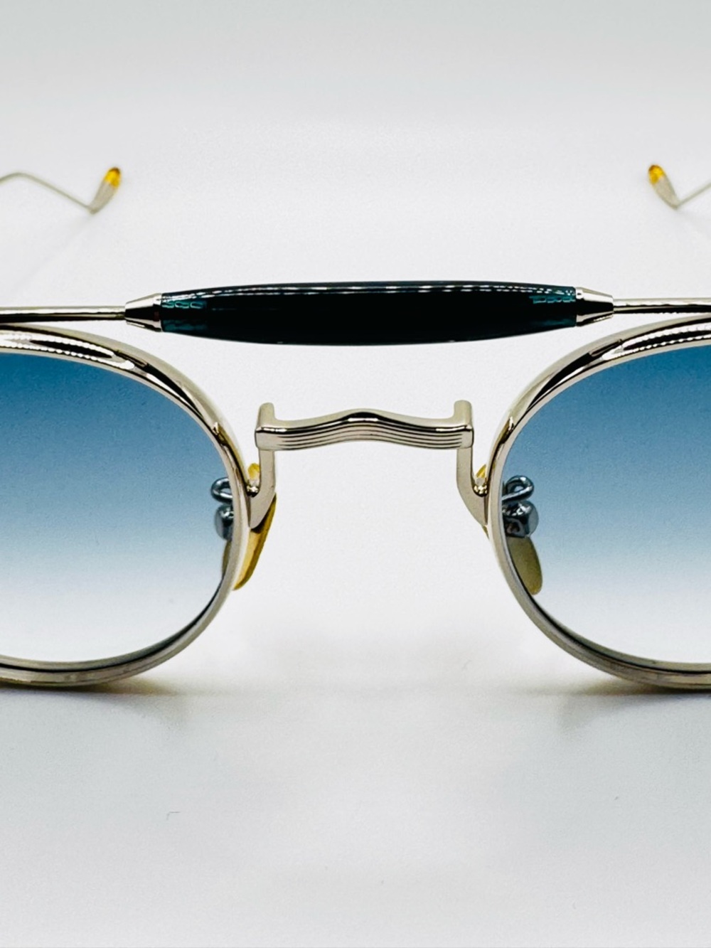 JMM DASAN Round Metal Sunglasses with Blue Gradient Lenses 48 MM - Picture 2 of 11
